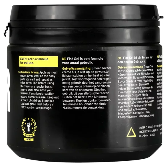 BUTTR - gel lubrifiant pe bază de apă pentru fisting - 500ml