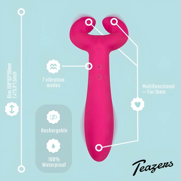 Easytoys Couple - vibrator pentru cuplu, reîncărcabil, waterproof, roz