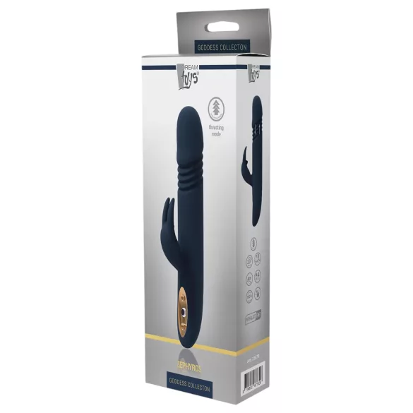 Goddess Zephyros - vibrator rabbit impulsionant, rezistent la apă - albastru