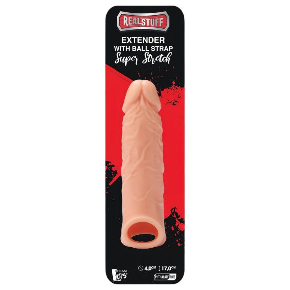 Extender RealStuff 6,5 - învelitoare pentru penis - natural (17cm)
