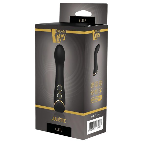 Elite Juliette - vibrator pentru punctul G - reîncărcabil, impermeabil - negru