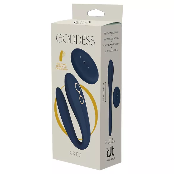 Goddess Ares - vibrator pentru cuplu flexibil - albastru