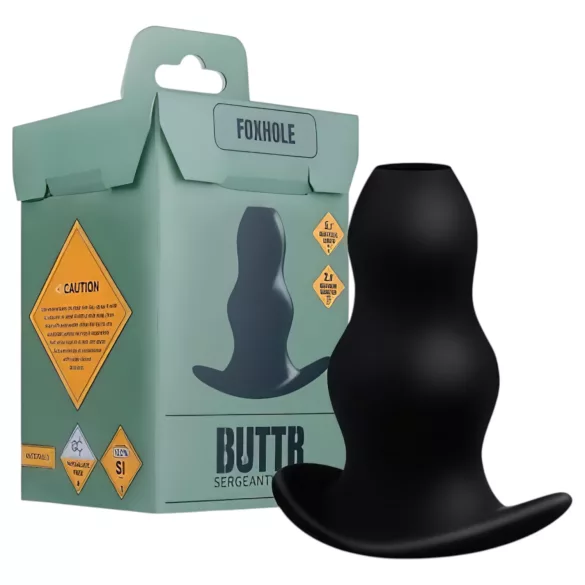 BUTTR - Dildo anal cu tunel gol - negru
