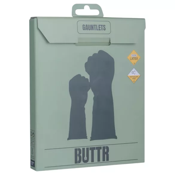 Mănuși BUTTR Gauntlets - mănuși din latex pentru fisting, sex cu pumnul (negru)