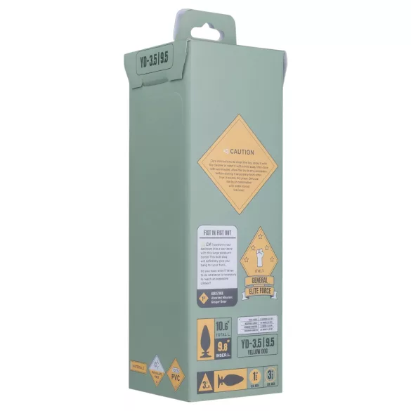 BUTTR Yellow Dog - dildo cu ventuză - silicon negru