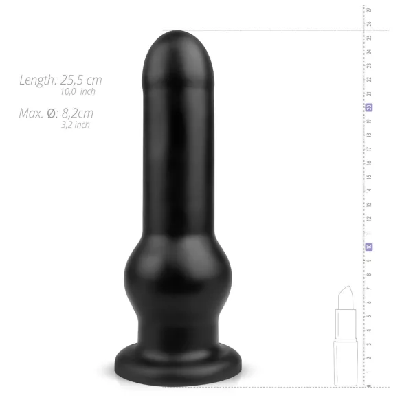 BUTTR - dildo cu ventuză - design tactic - silicon negru