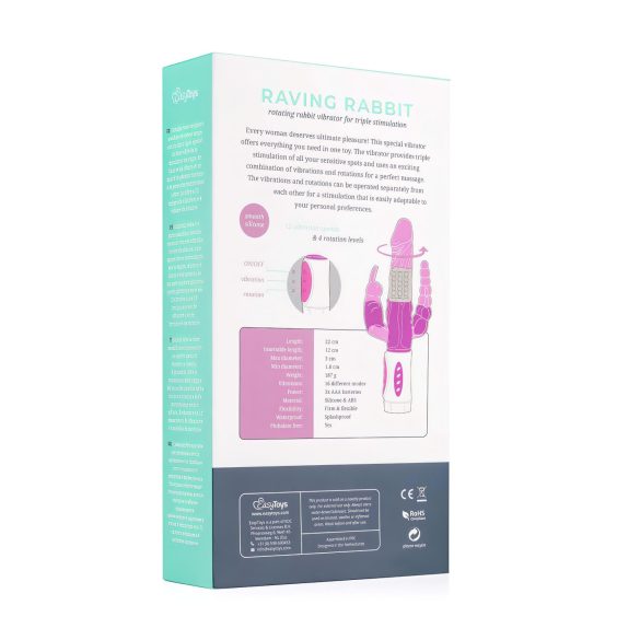 Easytoys Raving Rabbit - vibrator cu 3 brațe (roz)