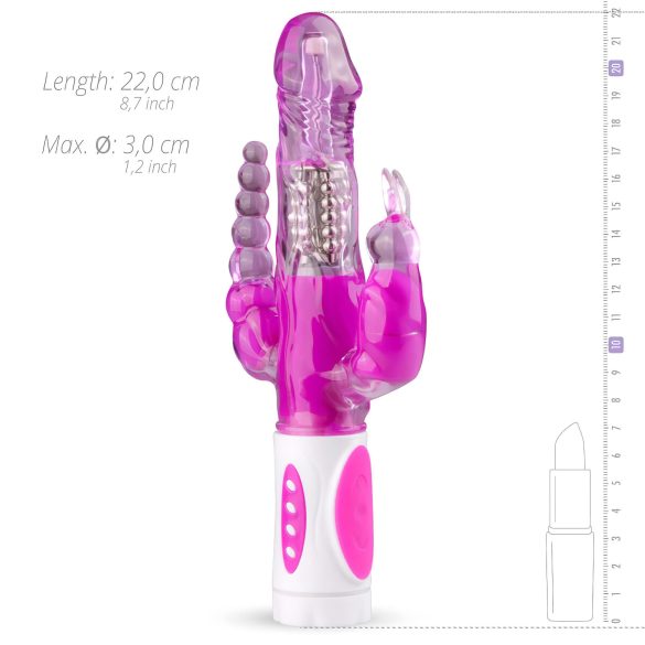 Easytoys Raving Rabbit - vibrator cu 3 brațe (roz)