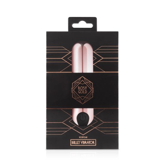 Rosy Gold Bullet - vibrator miniatură pe baterii, tip bară (auriu roz)