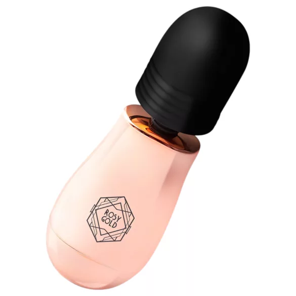 Rosy Gold - mini wand vibrator - reîncărcabil, masaj, rosegold