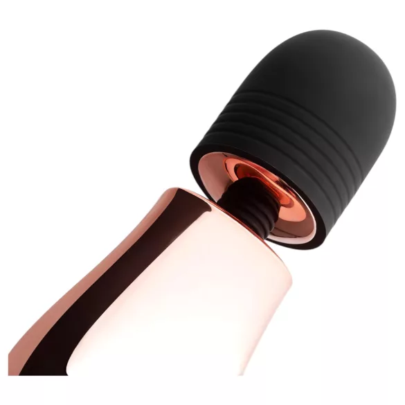 Rosy Gold - mini wand vibrator - reîncărcabil, masaj, rosegold