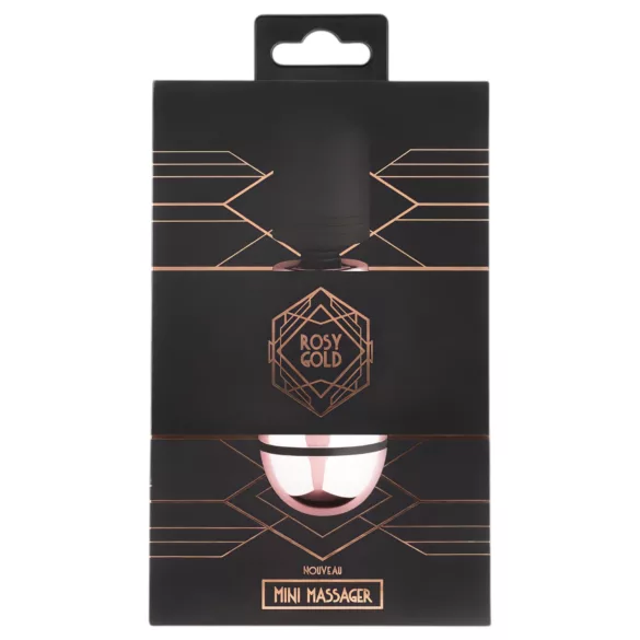 Rosy Gold - mini wand vibrator - reîncărcabil, masaj, rosegold