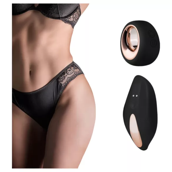 Pantyrebel - chiloți vibratori cu acumulator și telecomandă (negri, mărime S-L)