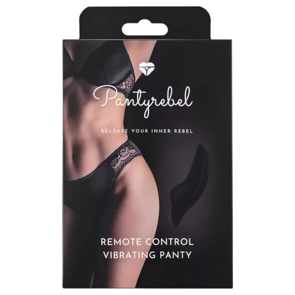 Pantyrebel - chiloți vibratori cu acumulator și telecomandă (negri, mărime S-L)