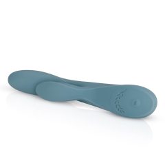   Bloom Violet Rabbit - vibrator rotund cu punctul G și cu stimulator de clitoris, cu baterie încorporată (turcoaz)