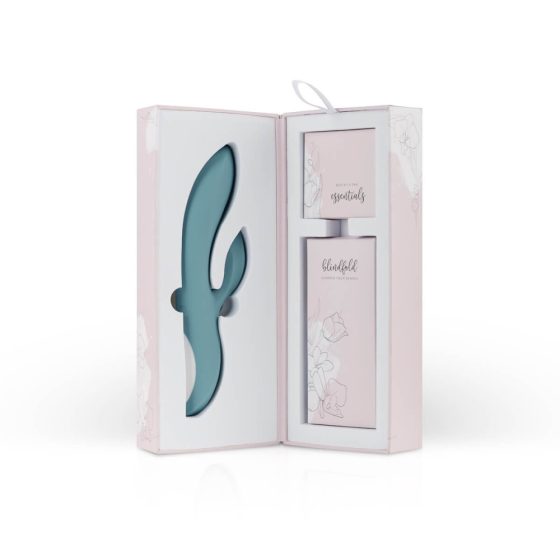 Bloom Violet Rabbit - vibrator rotund cu punctul G și cu stimulator de clitoris, cu baterie încorporată (turcoaz)