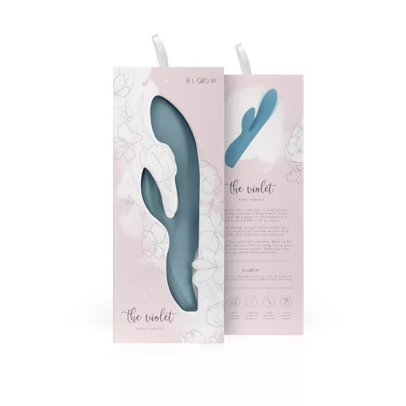Bloom Violet Rabbit - vibrator tip rabbit pentru stimulare punctul G și clitoris