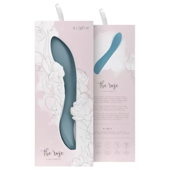 Bloom Rose - vibrator pentru punctul G cu acumulator din silicon turcoaz