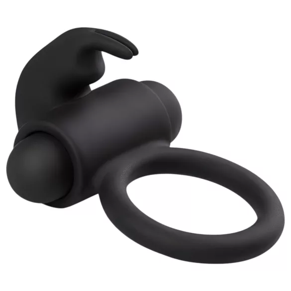 EasyToys - inel pentru penis cu vibrații - iepuraș - negru