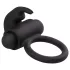 EasyToys - inel pentru penis cu vibrații - iepuraș - negru