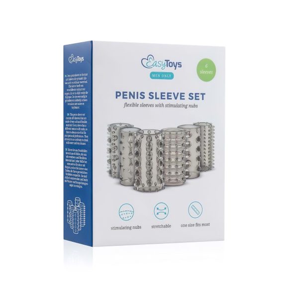Easytoys Penis Sleeve - set manșon gri pentru penis (6 buc)