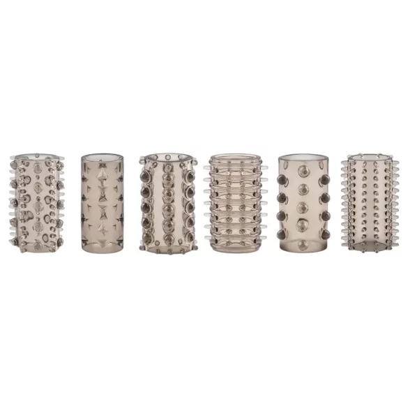 Easytoys - set de manșoane pentru penis - silicon gri (6 bucăți)