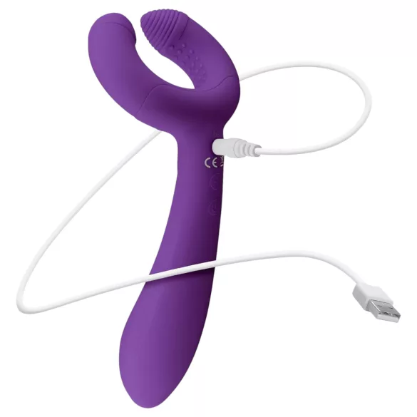 Easytoys Couple - vibrator pentru cuplu, reîncărcabil, waterproof, mov