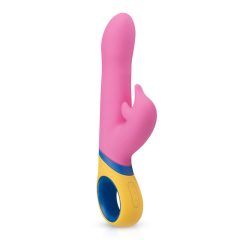   PMV20 Copy Dolphin - vibrátor pink, cu trei motoare puternice, rotirea capului, și brațul stimulator de clitoris, cu baterie reincărcabilă