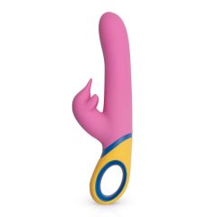  PMV20 Copy Dolphin - vibrátor pink, cu trei motoare puternice, rotirea capului, și brațul stimulator de clitoris, cu baterie reincărcabilă