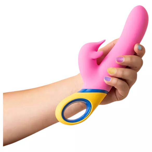 PMV20 - vibrator cu braț pentru clitoris și funcție rotativă - silicon roz