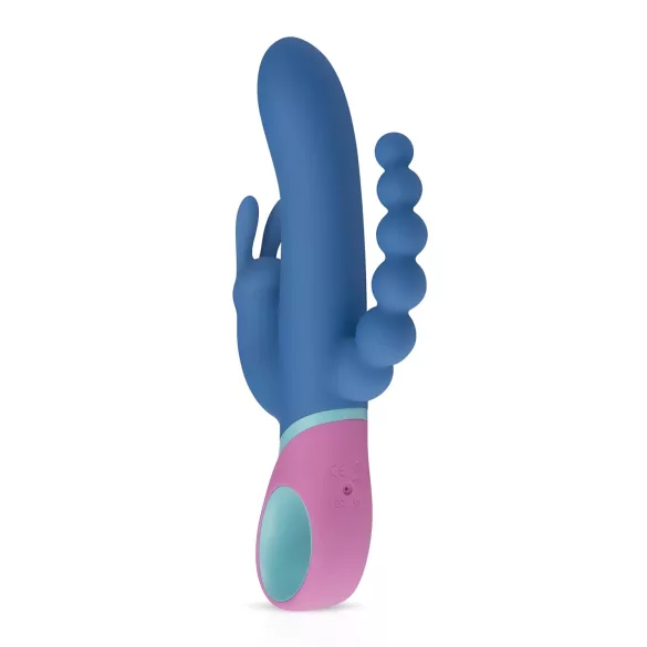 PMV20 Vice Double - vibrator rotativ triplu stimulare - silicon albastru