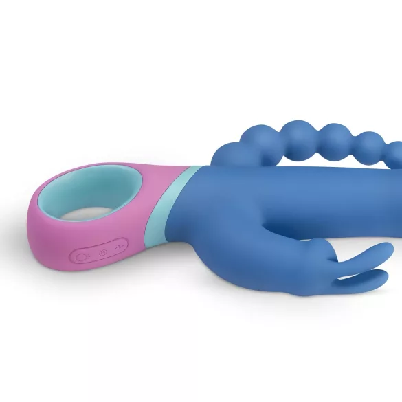 PMV20 Vice Double - vibrator rotativ triplu stimulare - silicon albastru