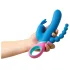 PMV20 Vice Double - vibrator rotativ triplu stimulare - silicon albastru