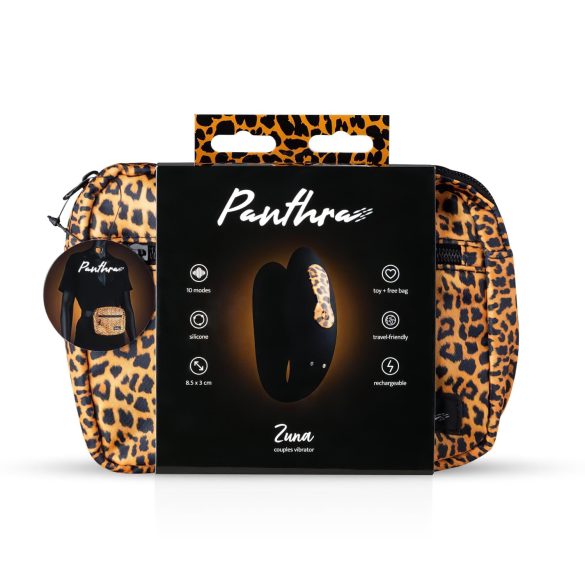 Panthra Zuna - vibrator cuplu, impermeabil, reîncărcabil (leopard-negru)