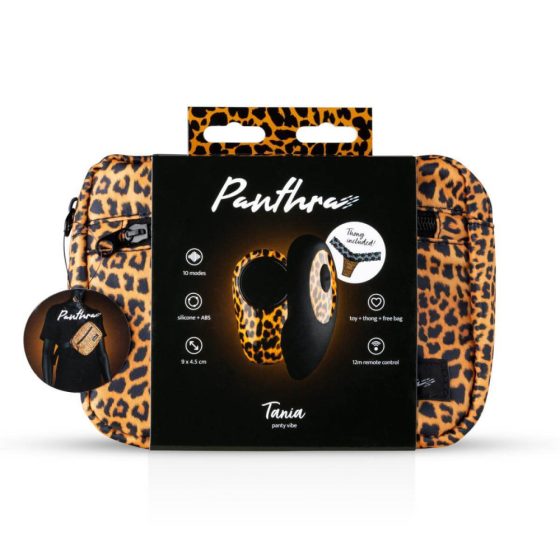 Panthra Tania - chiloți vibratorii, cu baterie și radio (negru-leopard)