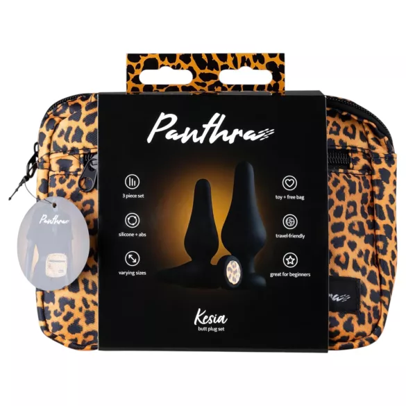 Panthra Kesia - set dopuri anale silicon - 3 piese - negru