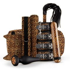   Panthra Gato - set de legare cu vibrator (8 piese) - leopard-negru