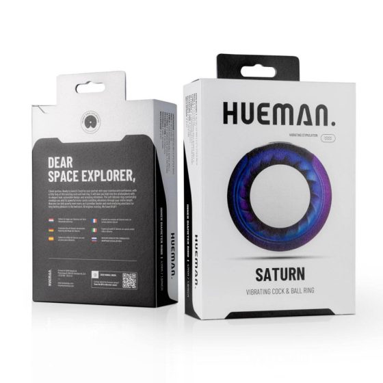Hueman Saturn - inel vibrator pentru penis rezistent la apă, cu baterie (mov)