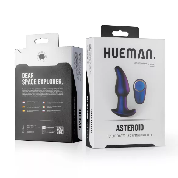 Hueman Asteroid - vibrator anal rotativ cu bile - silicon mov