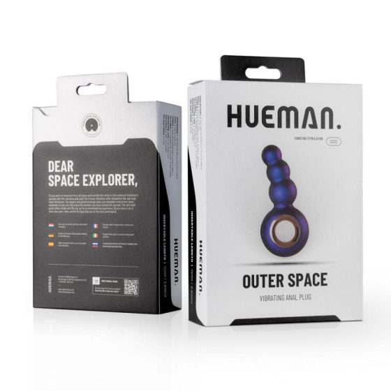 Hueman Outer Space - vibrator anal cu bile, alimentat cu baterie (mov)