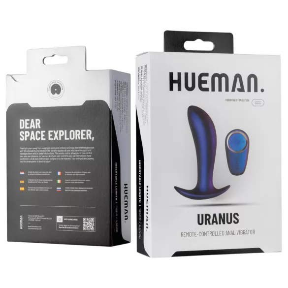 Hueman Uranus - vibrator anal cu telecomandă, reîncărcabil - mov