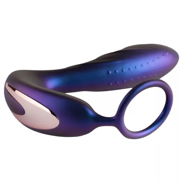 Hueman Black Hole - vibrator anal cu telecomandă și inel pentru penis (mov)