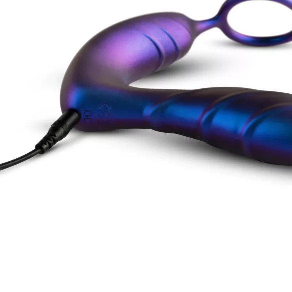 Hueman Black Hole - vibrator anal cu telecomandă și inel pentru penis - mov