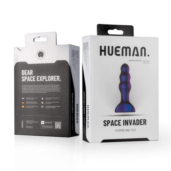 Hueman Space Inveder - vibrator anal cu acumulator, rezistent la apă (mov)