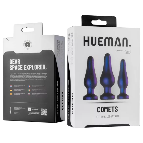 Hueman Comets - set dopuri anale din silicon - 3 piese - mov