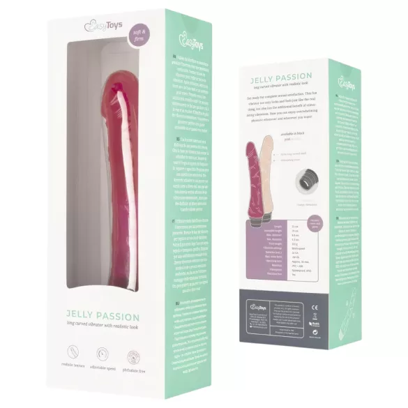 Easytoys Jelly Passion - vibrator realist - silicon roz - roz