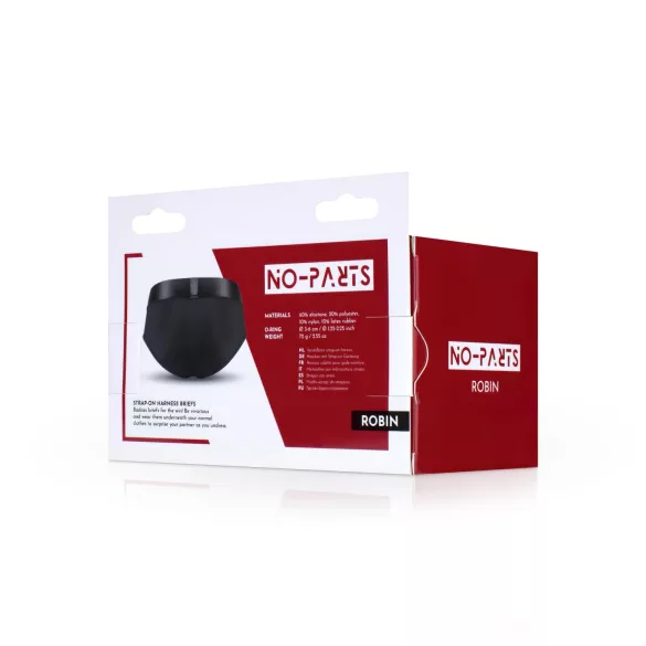 No-Parts Robin - chiloți cu dildo ajustabil - negru - S