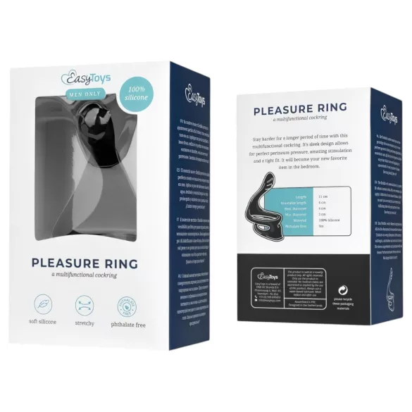 Easytoys - inel pentru penis și testicule - flexibil - negru