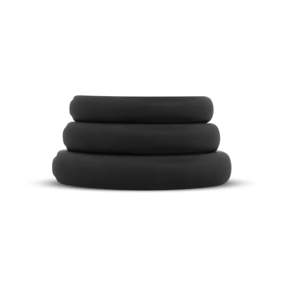 Easytoys - Set inele pentru penis - 3 bucăți - silicon negru