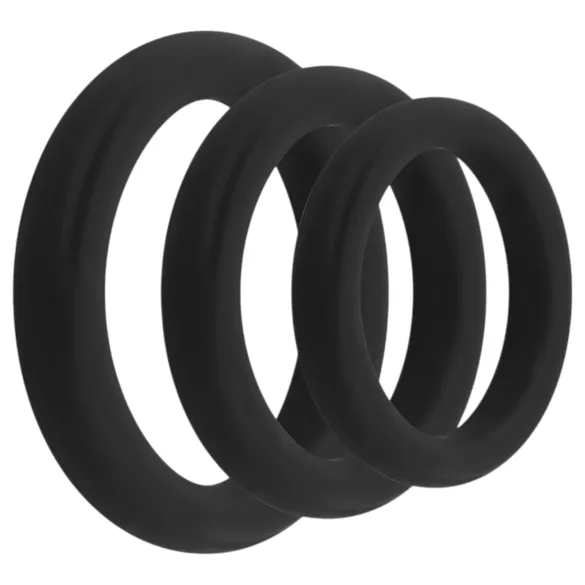 Easytoys - Set inele pentru penis - 3 bucăți - silicon negru